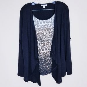 Dana Buchman XL Open Cardigan with Built in Top